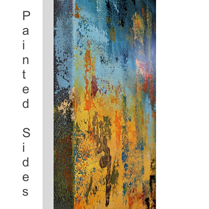 abstract art details of the side of the canvas