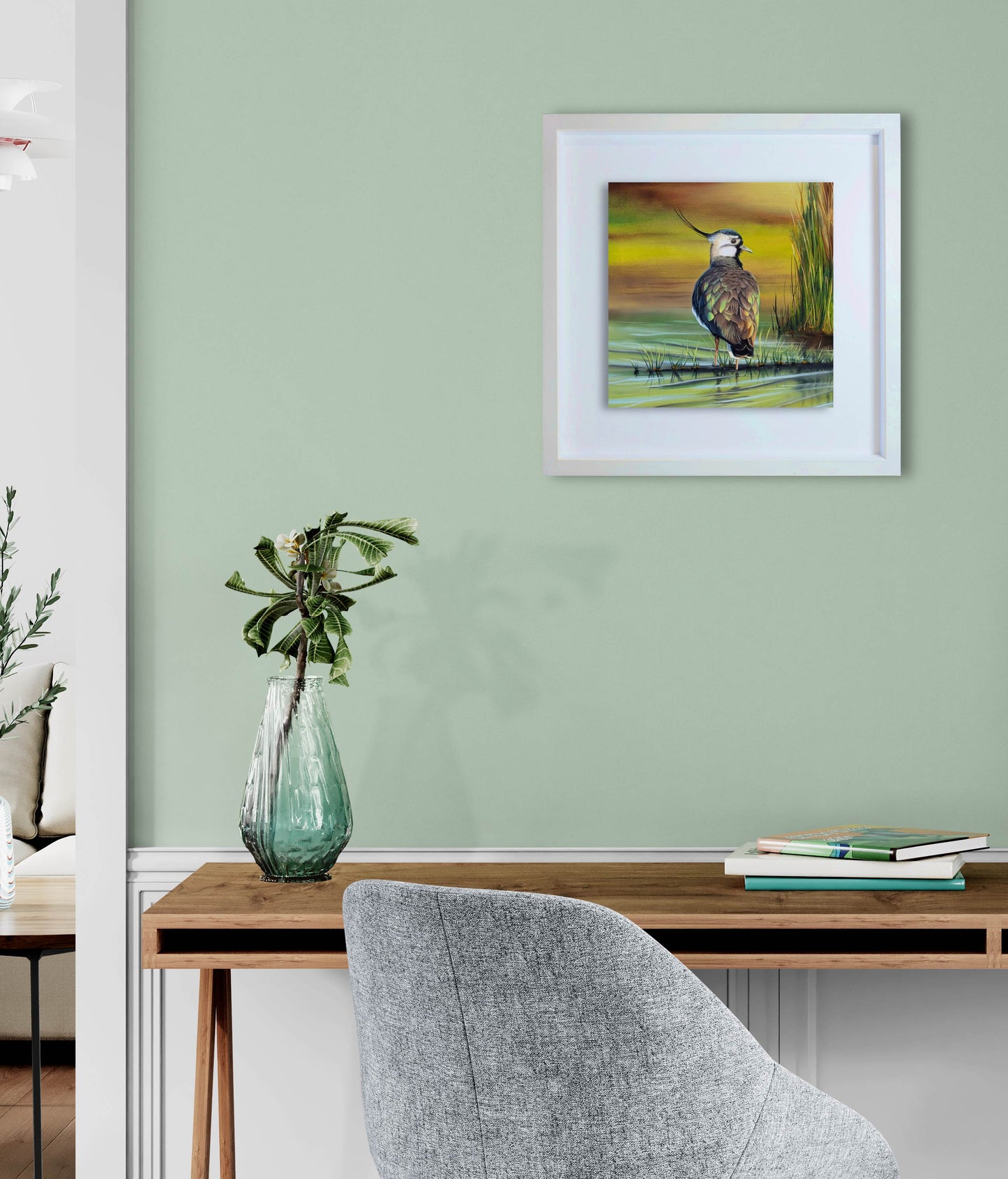 Northern Grace: The Lapwing | Original Hyper-Realistic Bird Oil Painting
