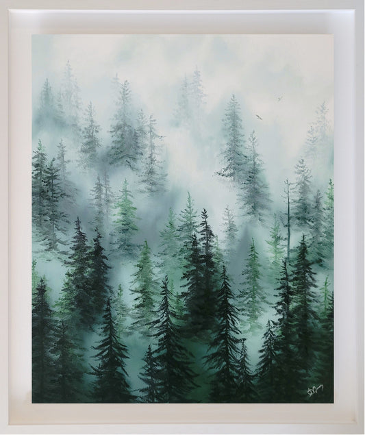 Misty Forest Painting