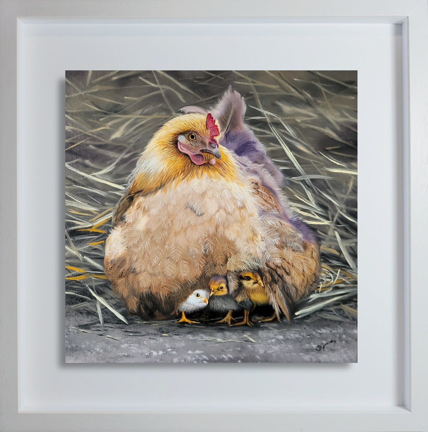 Hen and Chicks Painting