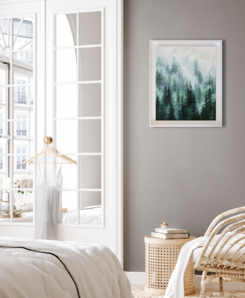 Misty Forest Painting