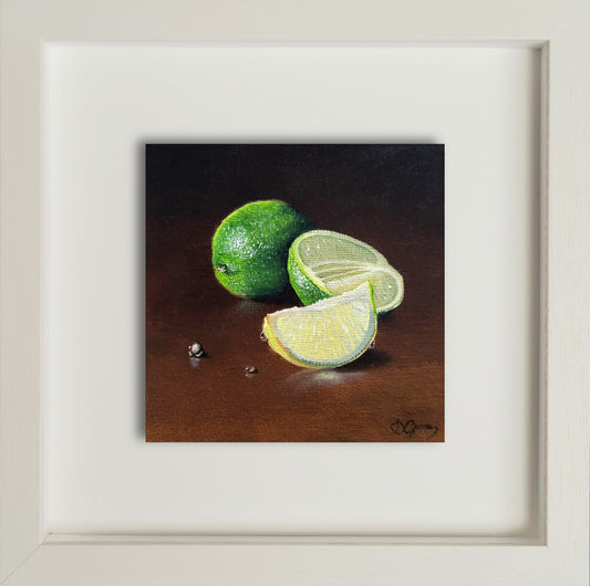 Zest & Light: The Lime | Original Lime Still Life Oil Painting