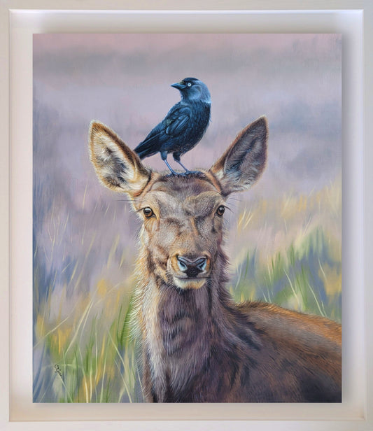 Symbiosis: The Beautiful Arrangement of Need | Original Red Deer Oil Painting