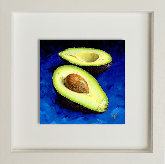 Two Halves - Avocado on Blue