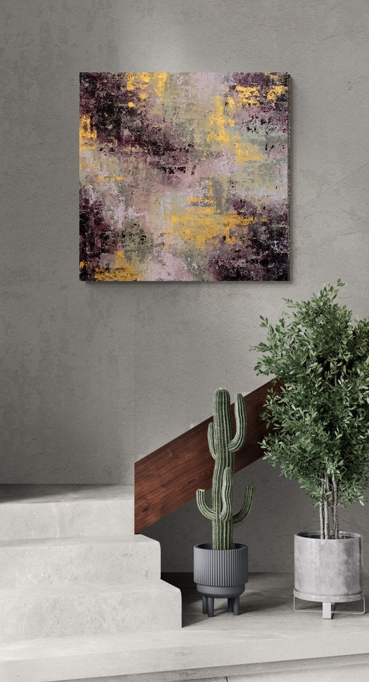 Abstract painting ready to hang.  This painting is perfectly suitable for the walls of a living room, hallway or stairs 