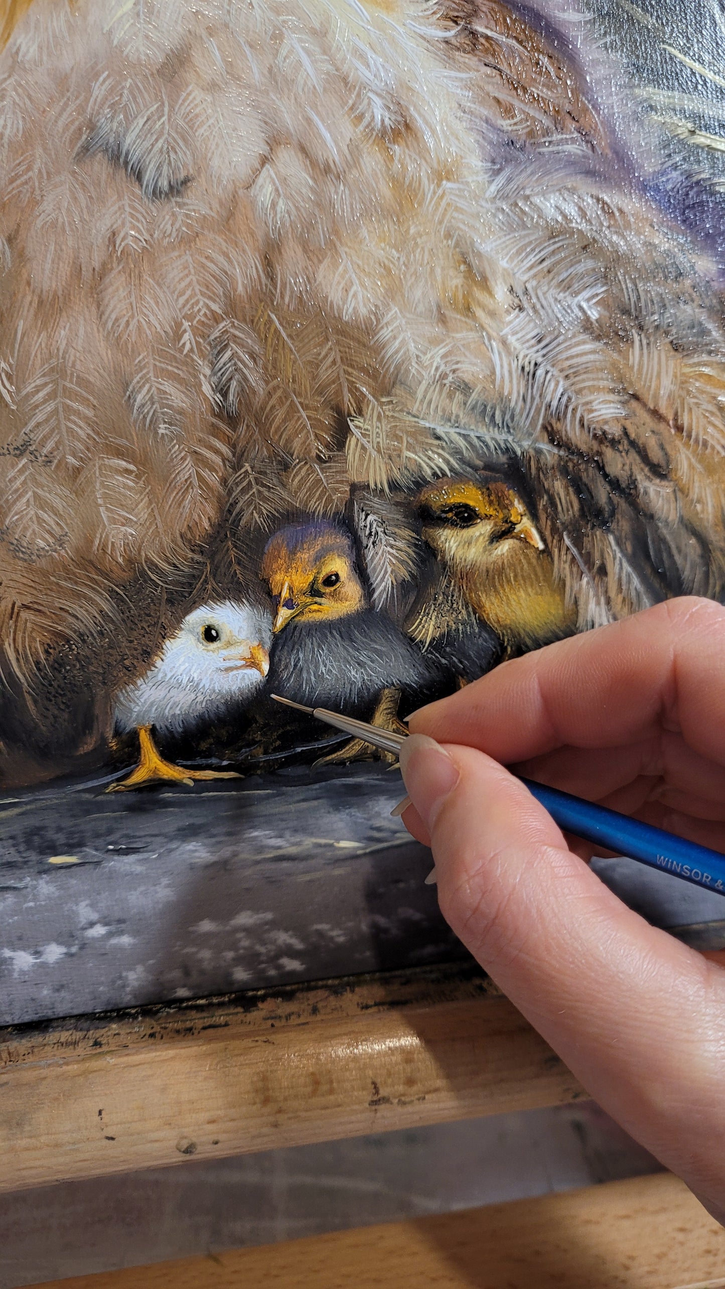 Hen and Chicks Painting