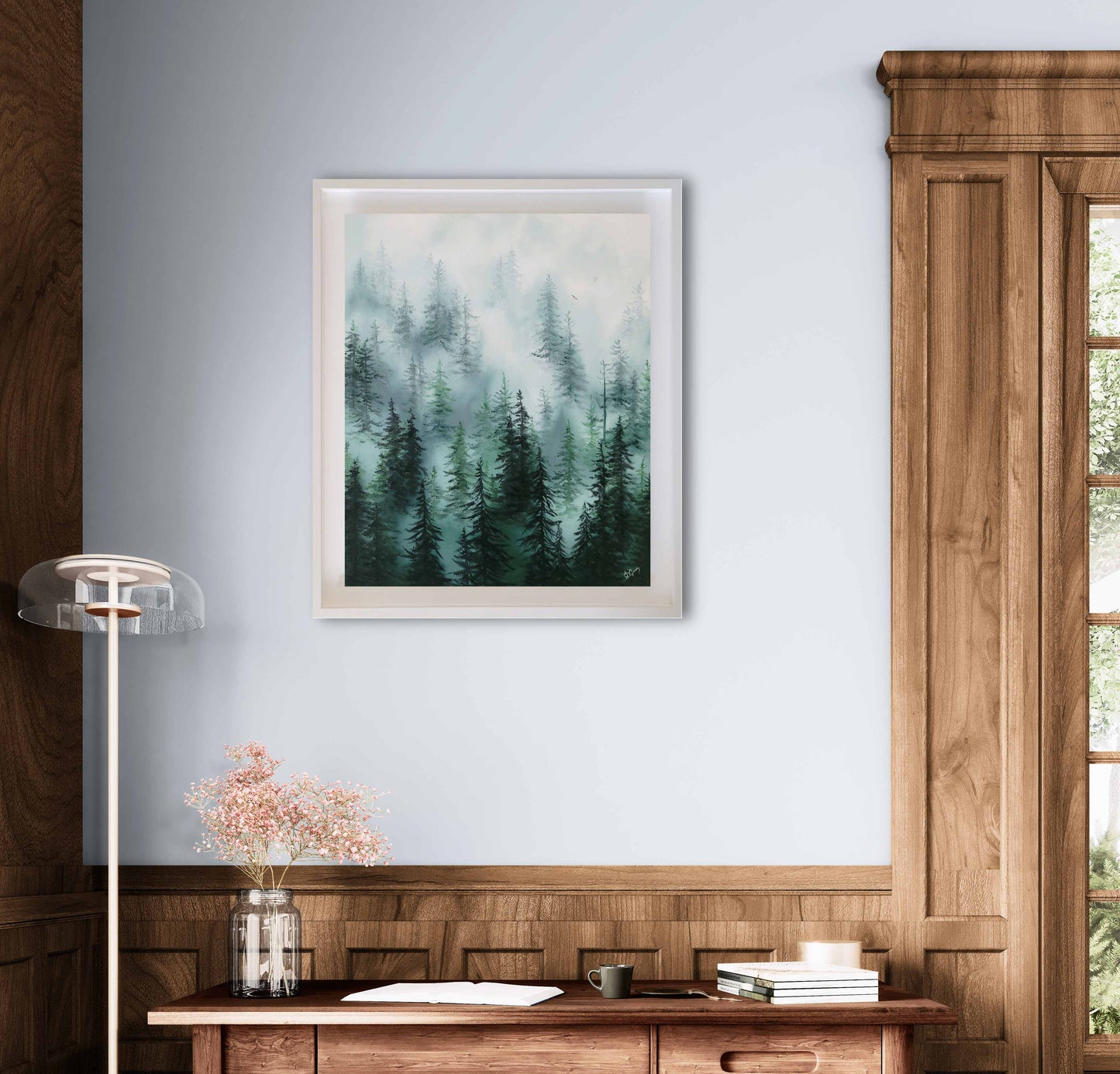 Misty Forest Painting