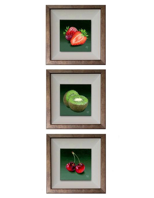 Strawberry, Kiwi, Cherries Triptych